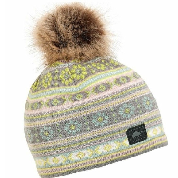 turtle fur Accessories - NWT Turtle Fur Merino Wool Fair Isle Pom Pom Hat in Mint